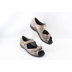 Barefoot Freedom Lagoon Bronze Metallic Womens Distressed Leather Sandal 10.5 WW